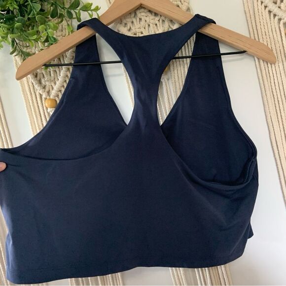 AERIE Offline Real Me Medium Support Stretch Racerback Sports Bra Navy Blue XXL - Picture 4 of 9